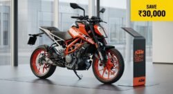 KTM Duke 390cc का धमाका! ₹30,000 सस्ती हुई स्पीड क्वीन – अब 40kmpl माइलेज और 210km/h स्पीड के साथ
